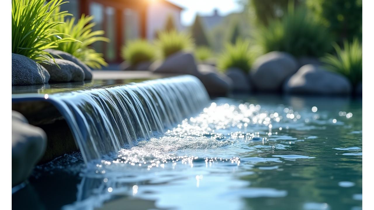 エントランス庭園の水の流れ