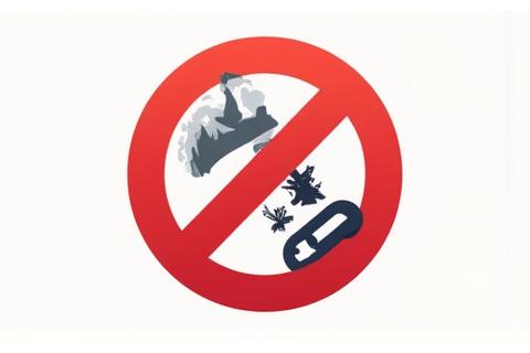 禁止行為を示す警告マークのイラスト